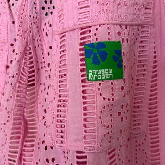 NWT Damson Madder Alys Vacation Pant Pink Eyelet Organic Cotton 10 Medium - Picture 8 of 9